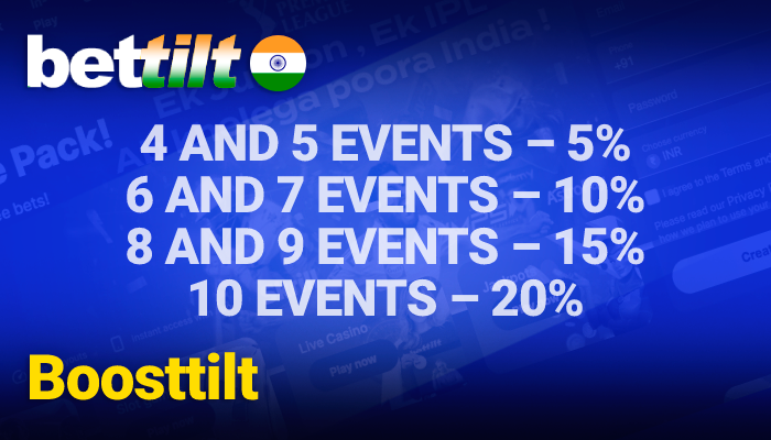 Boosttilt on Bettilt - increase the amount of winnings according to the number of events you have chosen