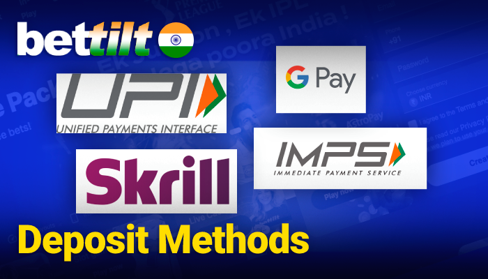 You can use UPI, G Pay, Skrill, IMPS and other popular indian payment systems to deposit at Bettilt Casino