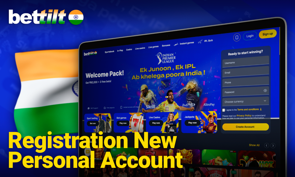 How to register new presonal account at Bettilt India