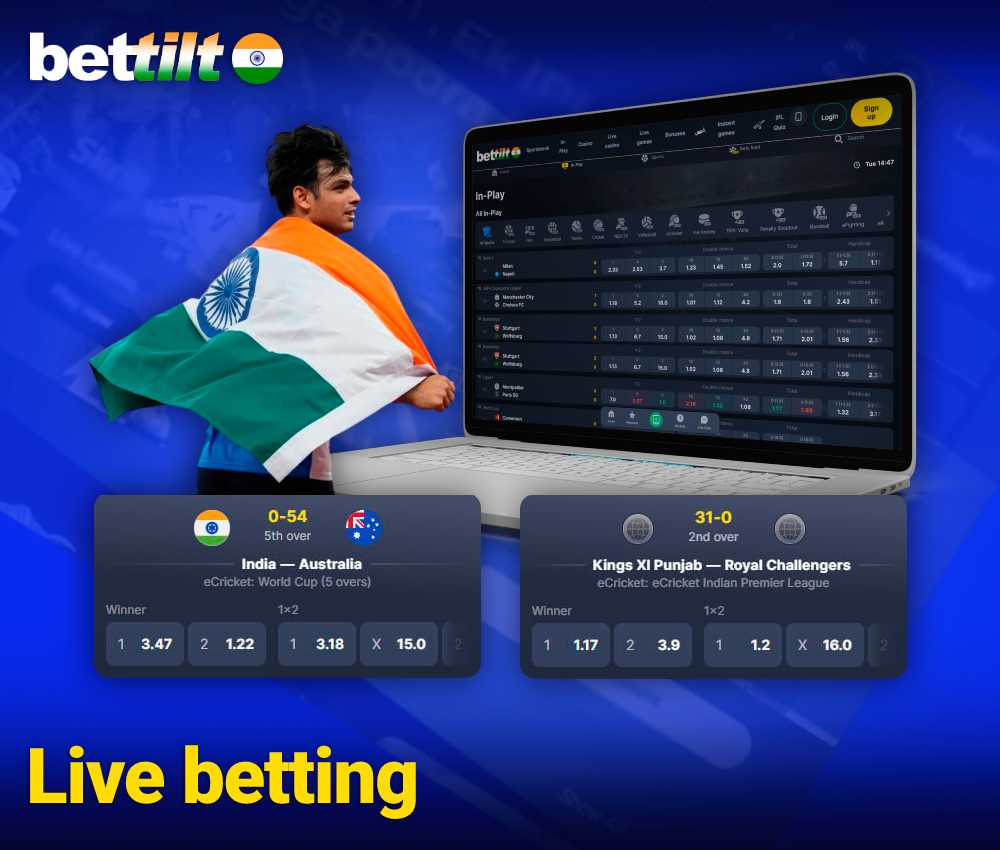 About Live betting on Bettilt -Double chance; Total goals; Next goal