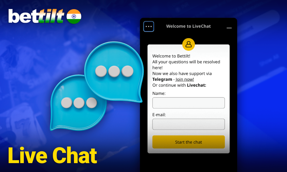 Live Chat of Bettilt India Casino