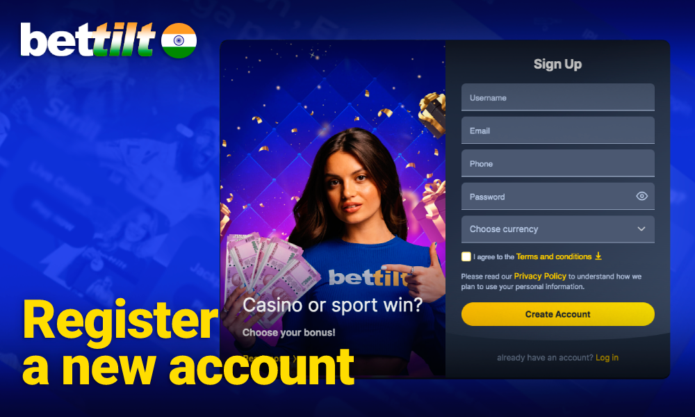 How to register on Bettilt - create a new account for India players